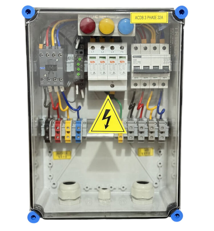 ACDB 3 Phase — MCB SPD (12 to 20kW) — L&T + Siemens