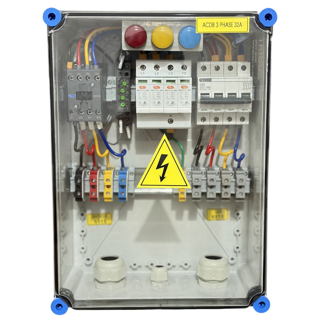 ACDB 3 Phase — MCB SPD (12 to 20kW) — L&T + Siemens