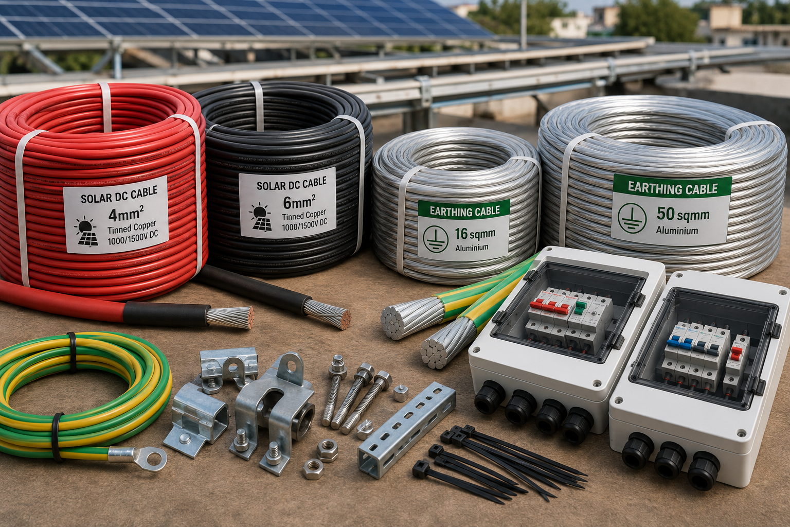 Solar Cable Sizing: How to Choose DC, AC, and Earthing Cable